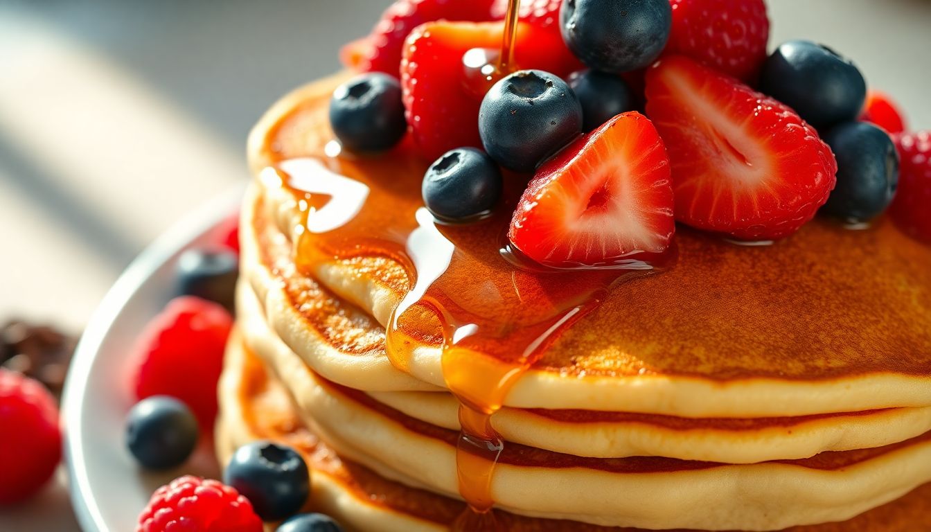 Fluffy Pancakes & Fresh Berries