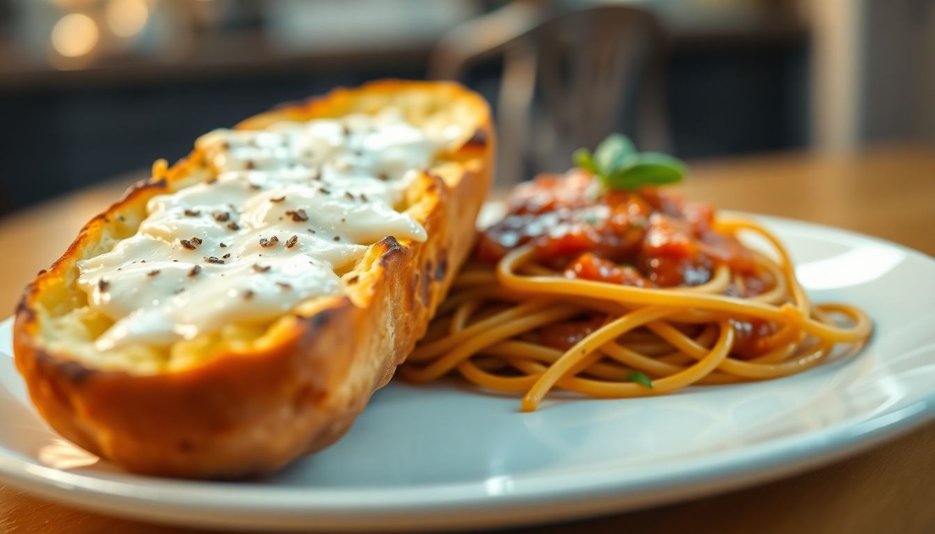 Spaghetti & Garlic Bread