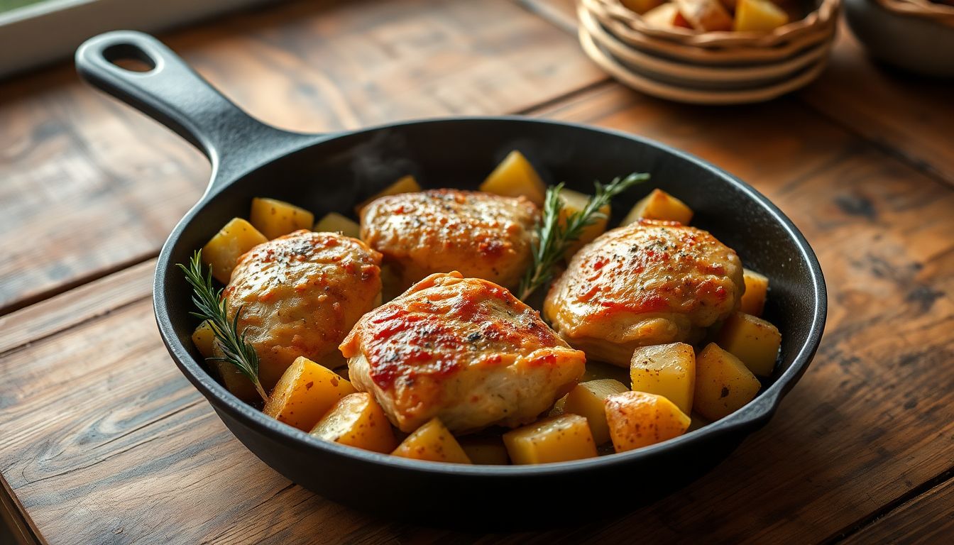 Juicy Baked Chicken Thighs with Potatoes