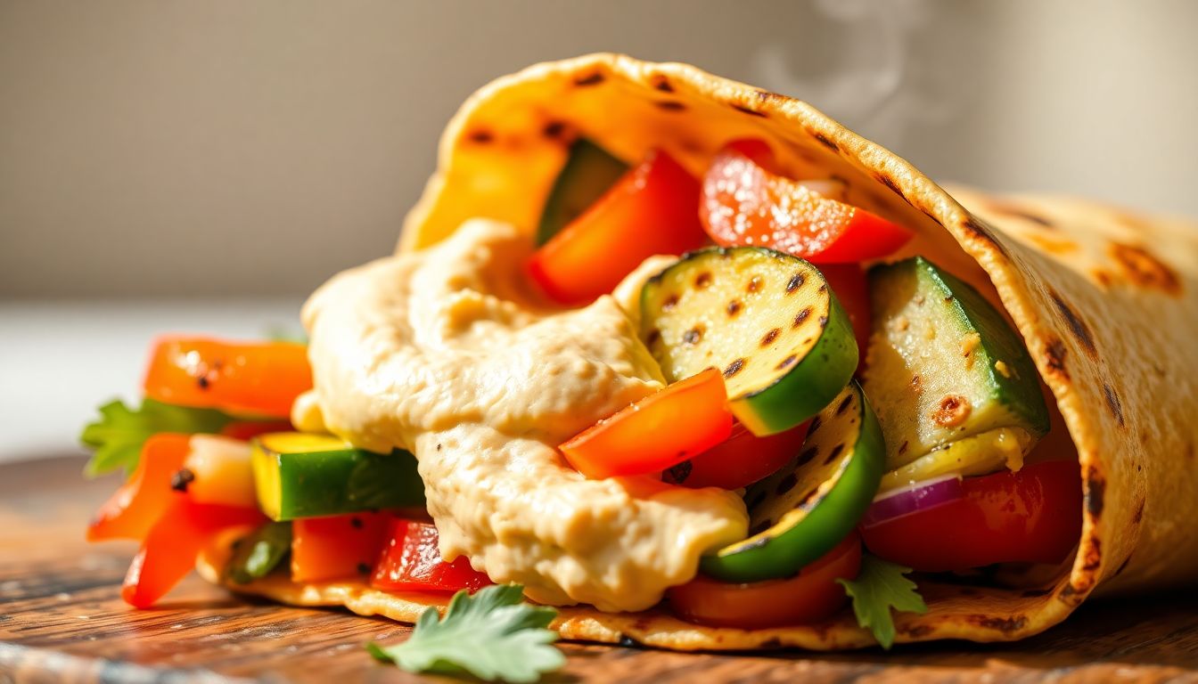 Grilled Veggie & Hummus Wrap
