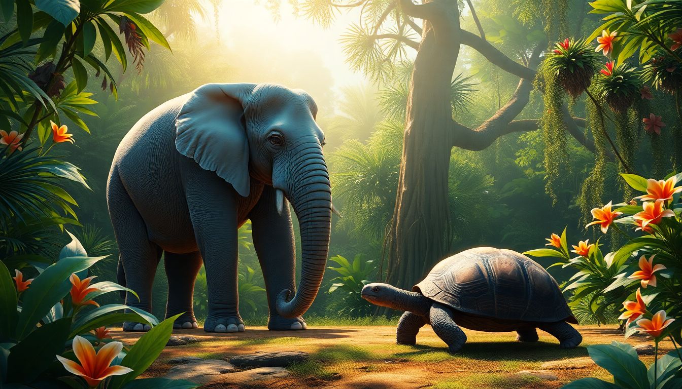 Elephant and Tortoise