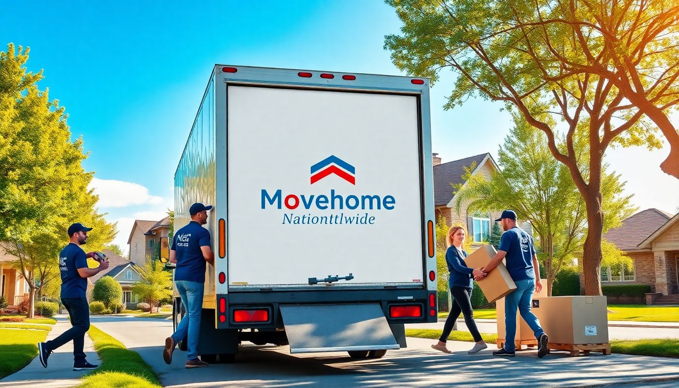 Moving truck on the road