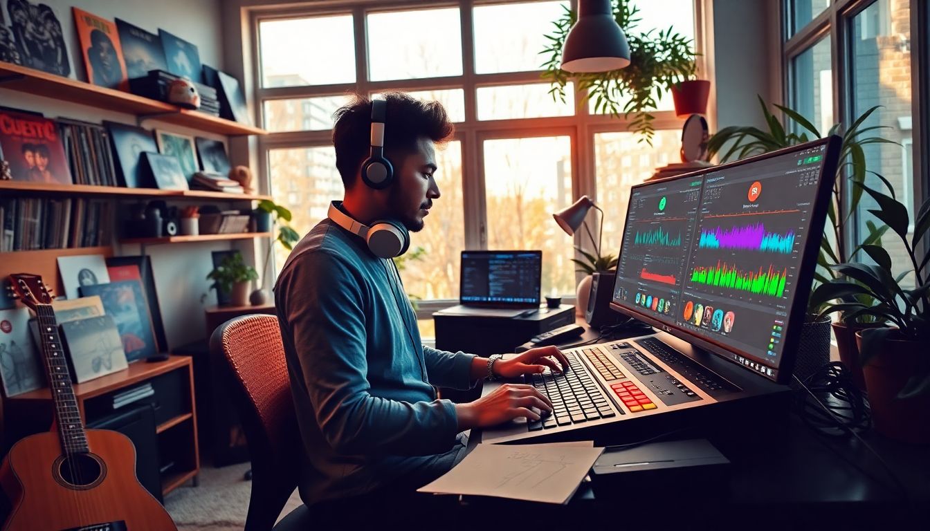 "Musician submitting a track to an independent Spotify playlist curator for playlist consideration."