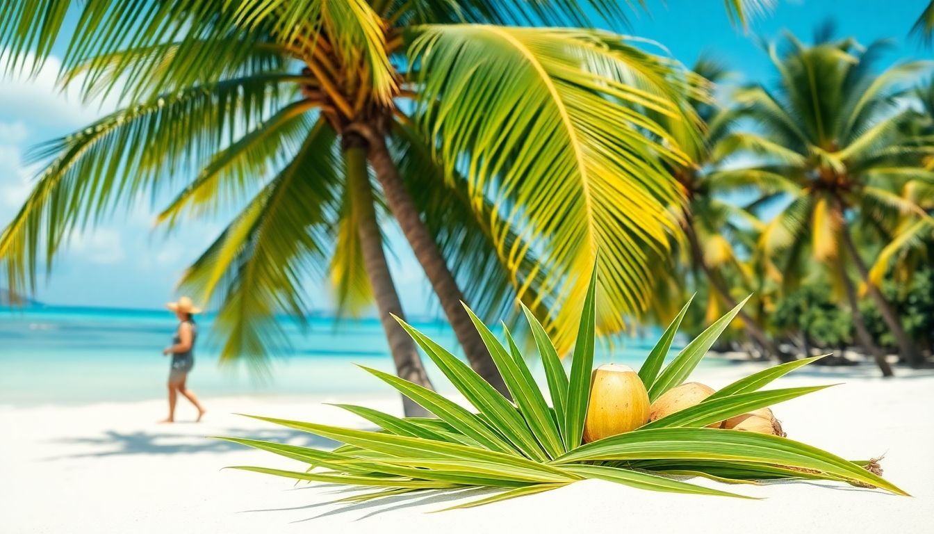 ilustrasi Pohon daun kelapa