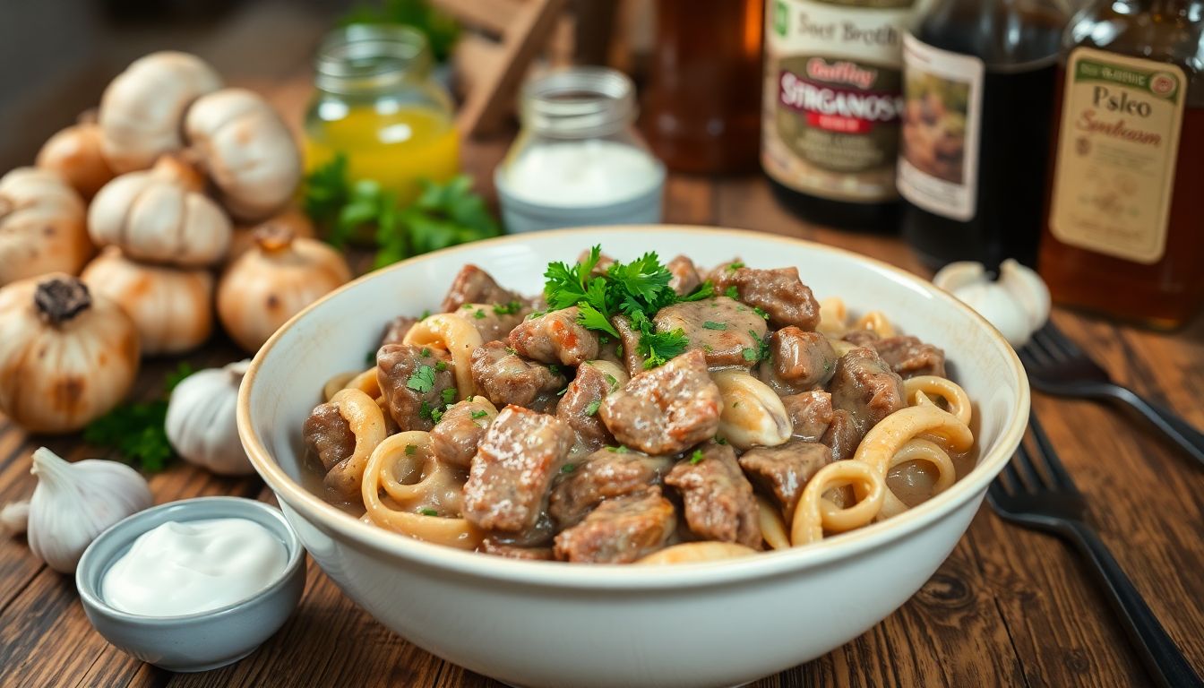 Tender Beef Stroganoff with a Quick Creamy Sauce Recipe