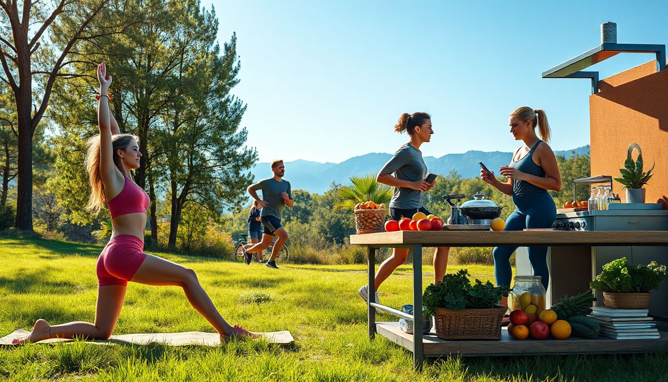 Image of a fit person doing morning exercises