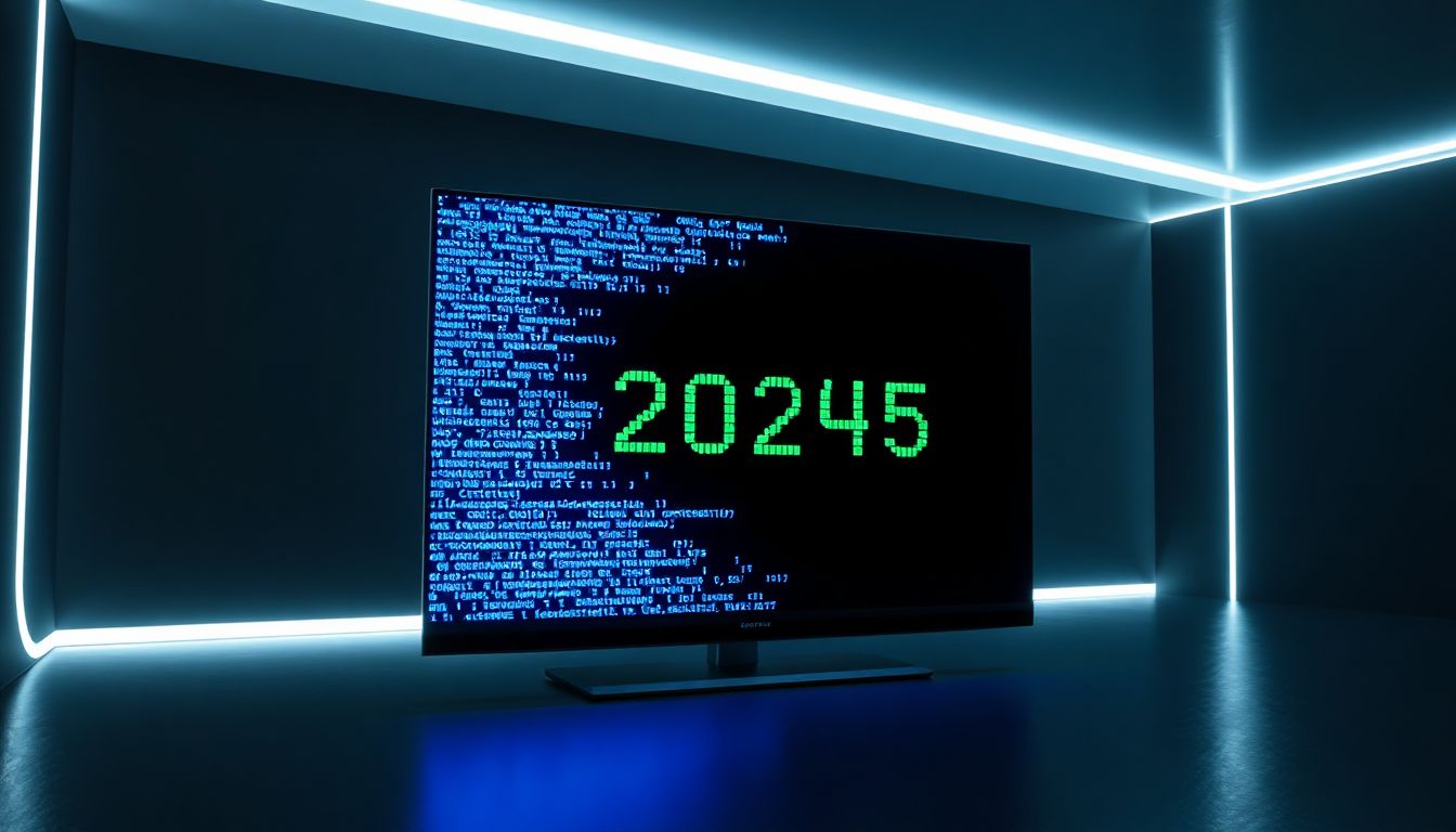 (A person watches multiple streaming options on a futuristic interface, representing the vast choices available with IPTV)