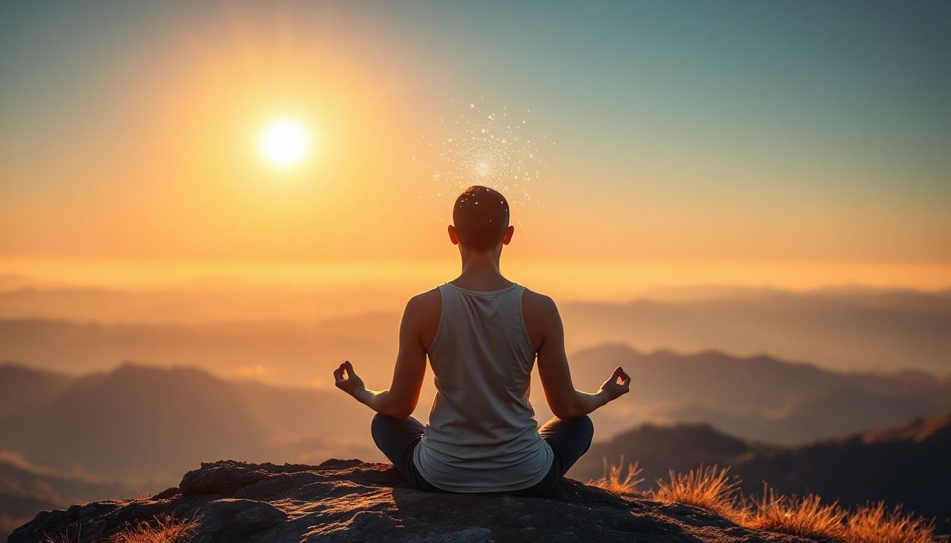 एक व्यक्ति जो अपने विचारों में सकारात्मकता और प्रेरणा ढूंढ रहा है।