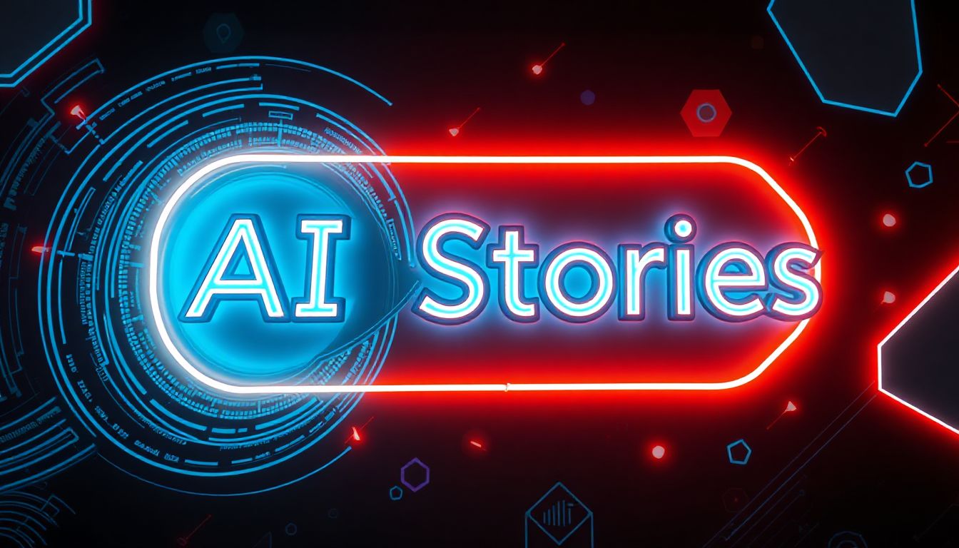 A writer finds inspiration and plots a story on a screen powered by AI, showing words and creative elements.
