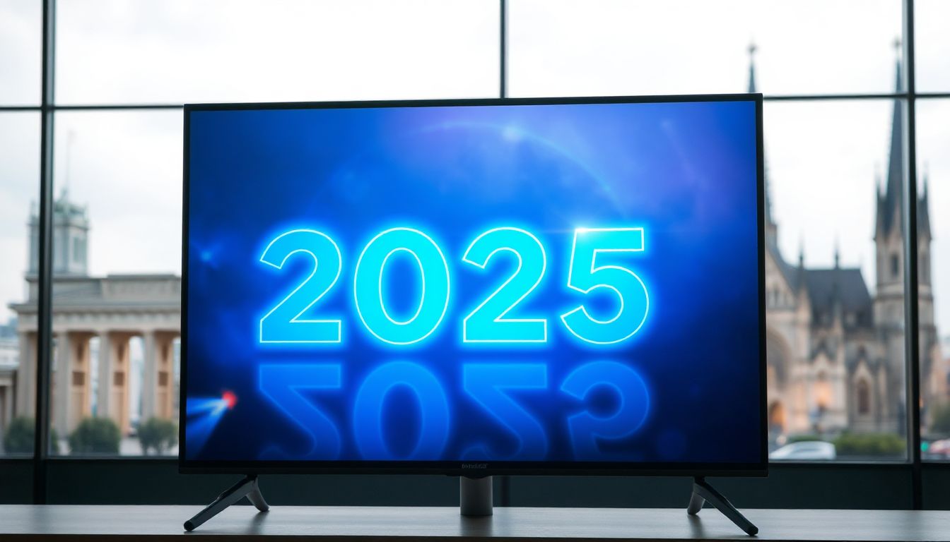 (A family enjoying various entertainment options on a sleek flat-screen TV, showcasing the diverse content available via IPTV.)