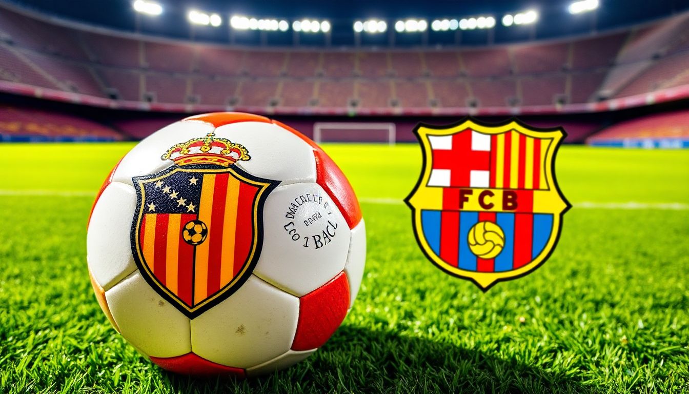 Mallorca and Barcelona players battling it out on the pitch, a common sight in this fierce fixture.