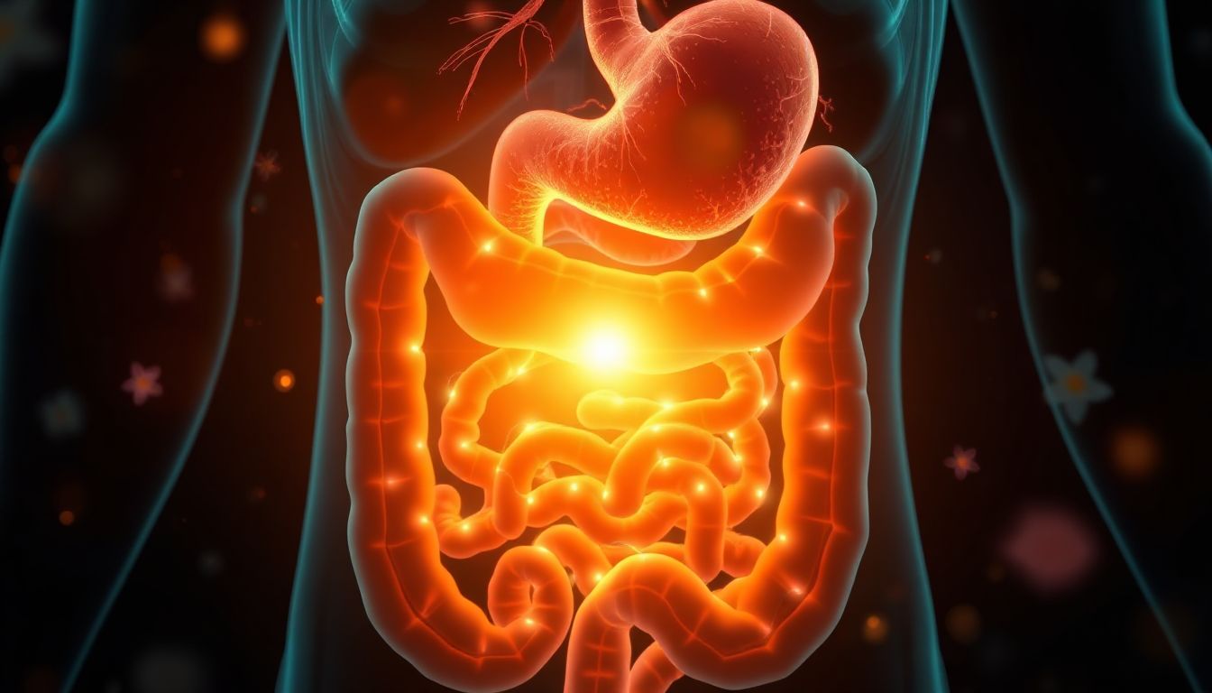 A person holding their stomach, experiencing heartburn, looking uncomfortable.