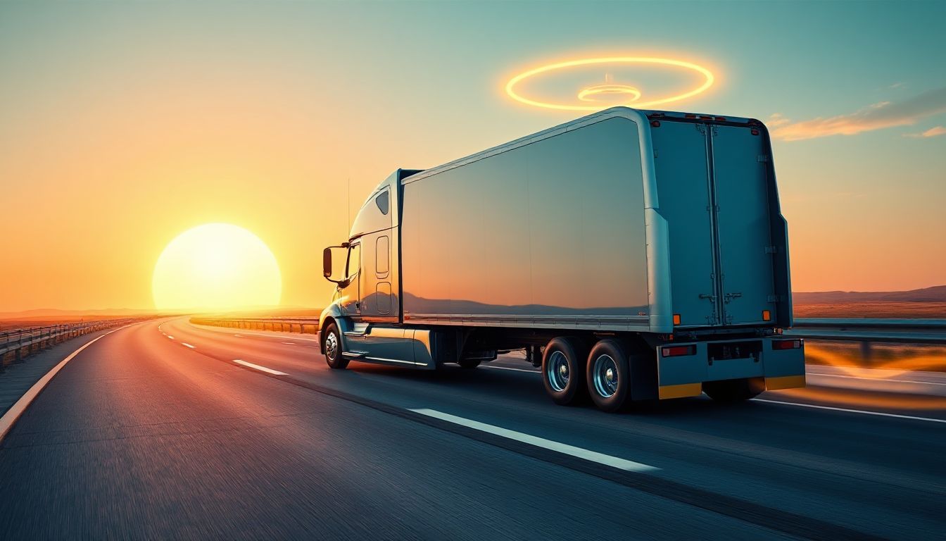 A truck finance broker talks with a client in an office, reviewing documents about commercial vehicle loans.