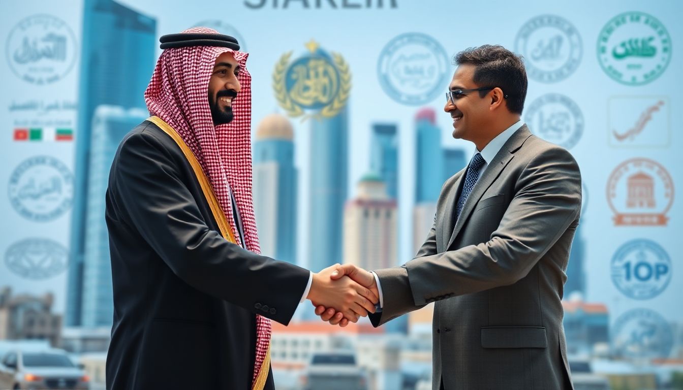 A close-up of a hand holding an official document with a golden seal, suggesting authentication and international recognition, set against a blurred background of a modern cityscape.