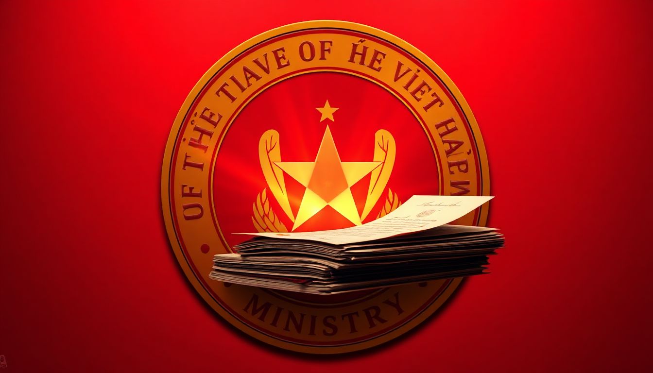 Essential documents for Vietnam embassy attestation spread on a table.