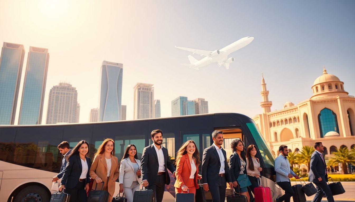 Employee Group Travel Packages Kuwait 1 Team spirit takes flight: Employees enjoying a group adventure in Kuwait.