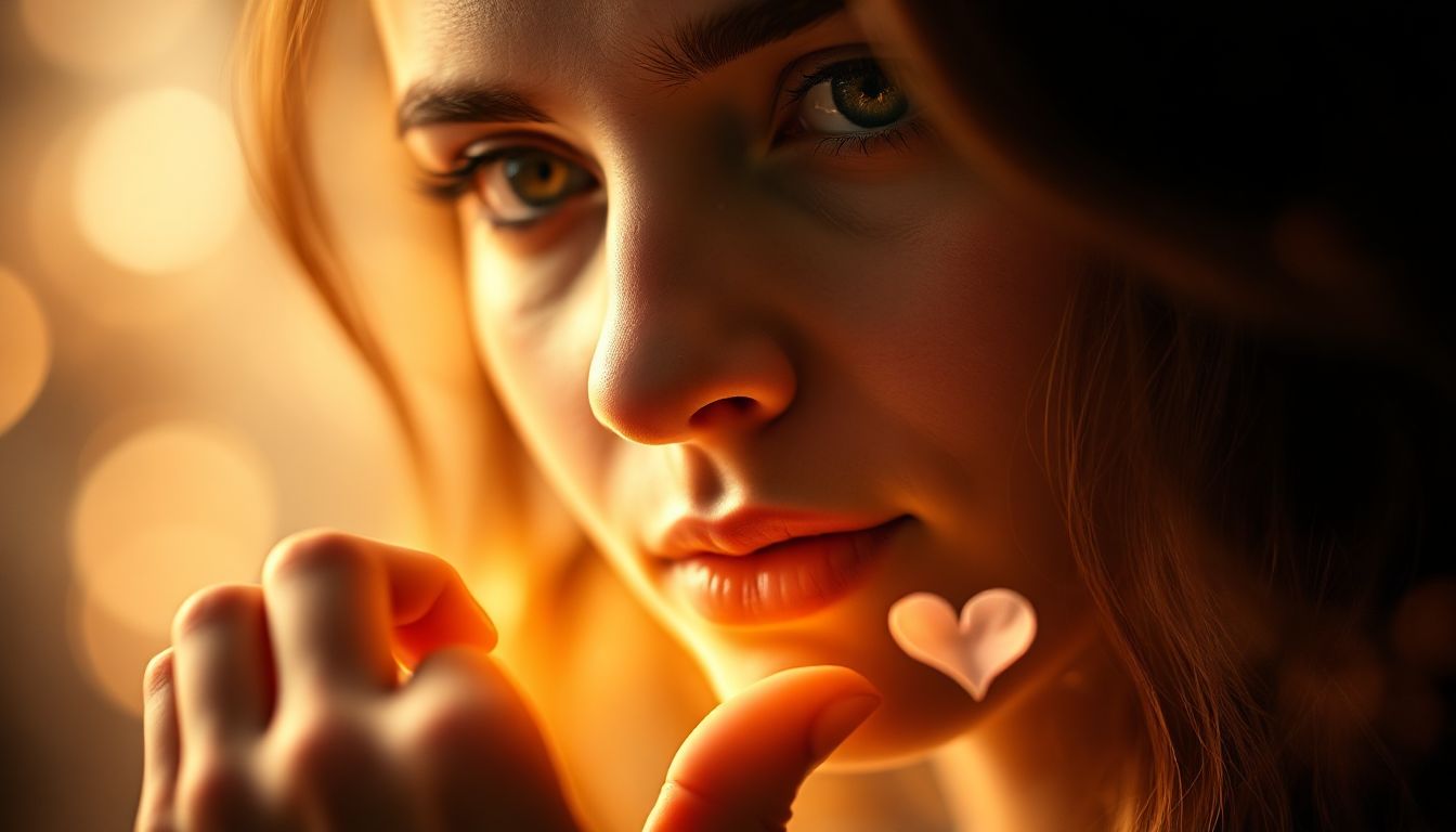 (Listening closely to one's inner voice, the first step on the path to finding and keeping true love.)