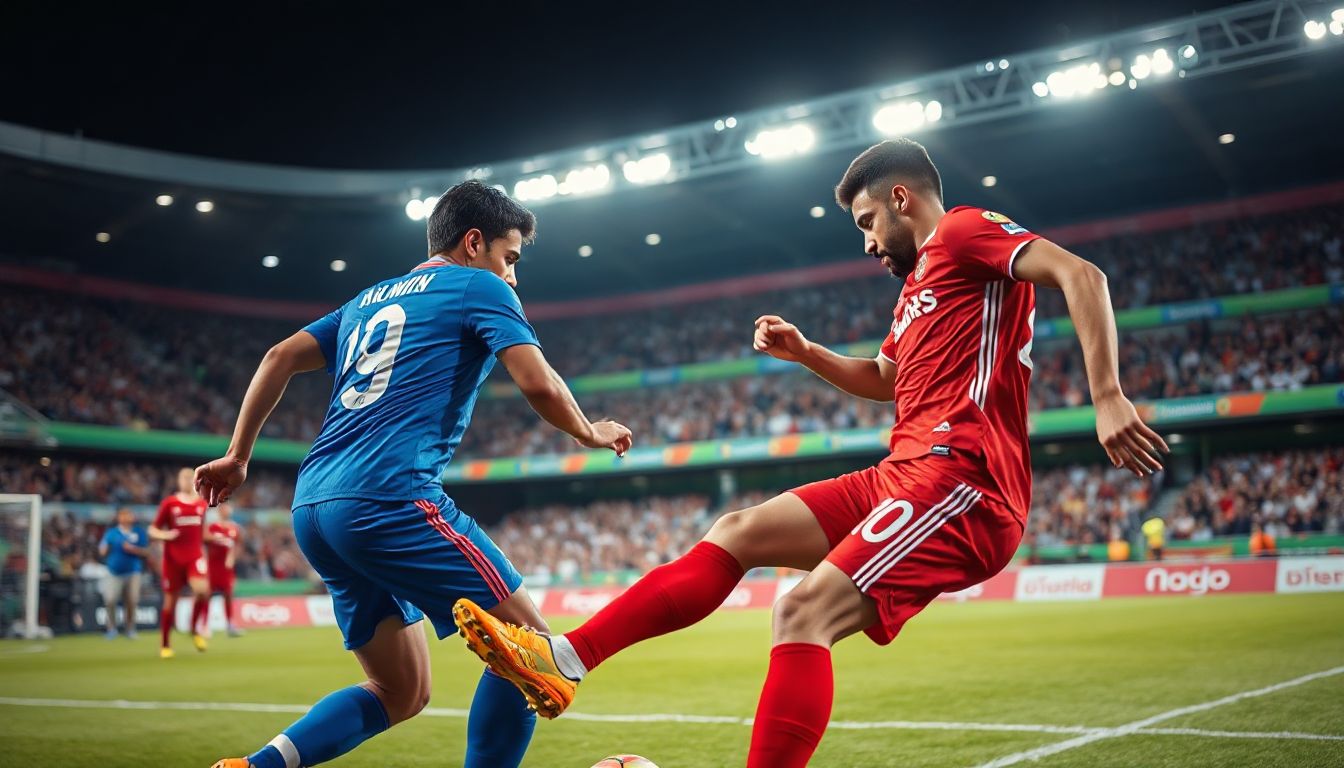 A tense moment during an Egyptian Premier League match, showing the fierce competition common in Al Mokawloon vs Petrojet games.