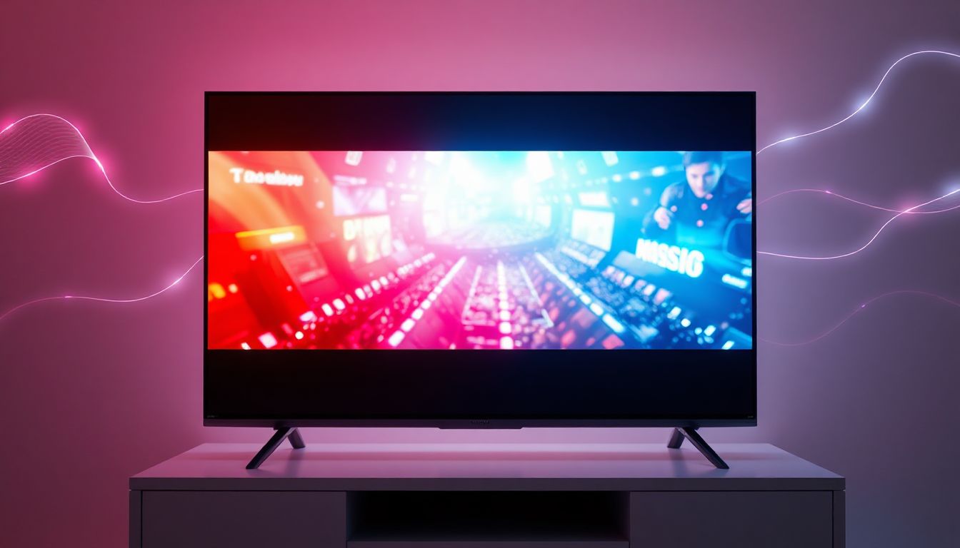 A person enjoying movies on a sleek, modern screen, representing the future of IPTV.