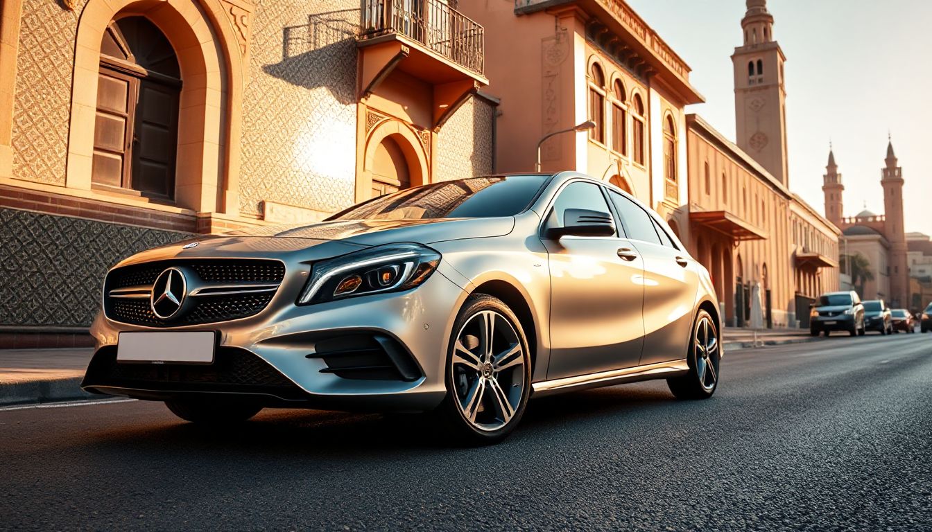 Découvrez Casablanca avec élégance au volant d'une Mercedes Classe A de location.