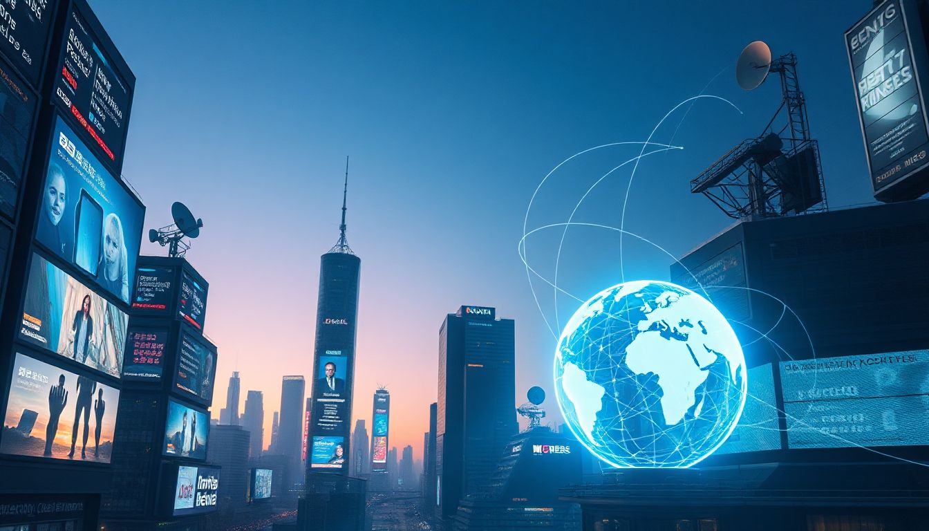 (A person watching a news broadcast on a tablet, symbolizing the future of IPTV news)