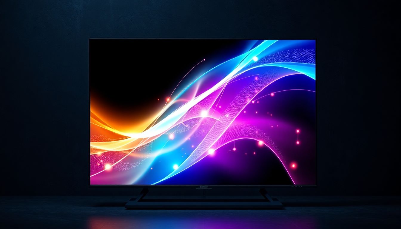 (Watching futuristic streaming on a holographic display, representing high-tech IPTV in 2026)