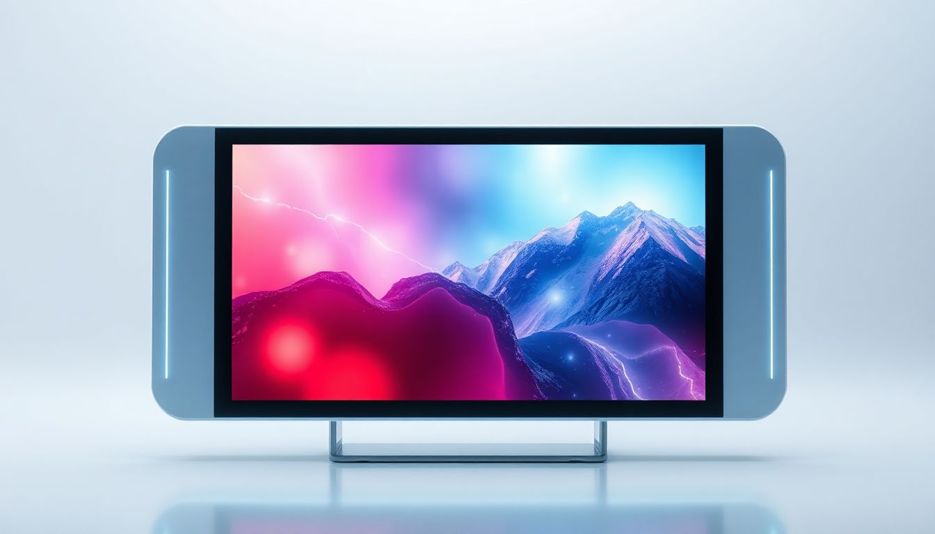 A person using a remote control to navigate a sleek, modern streaming interface on a large television, showcasing the clarity of an optimal stream format.