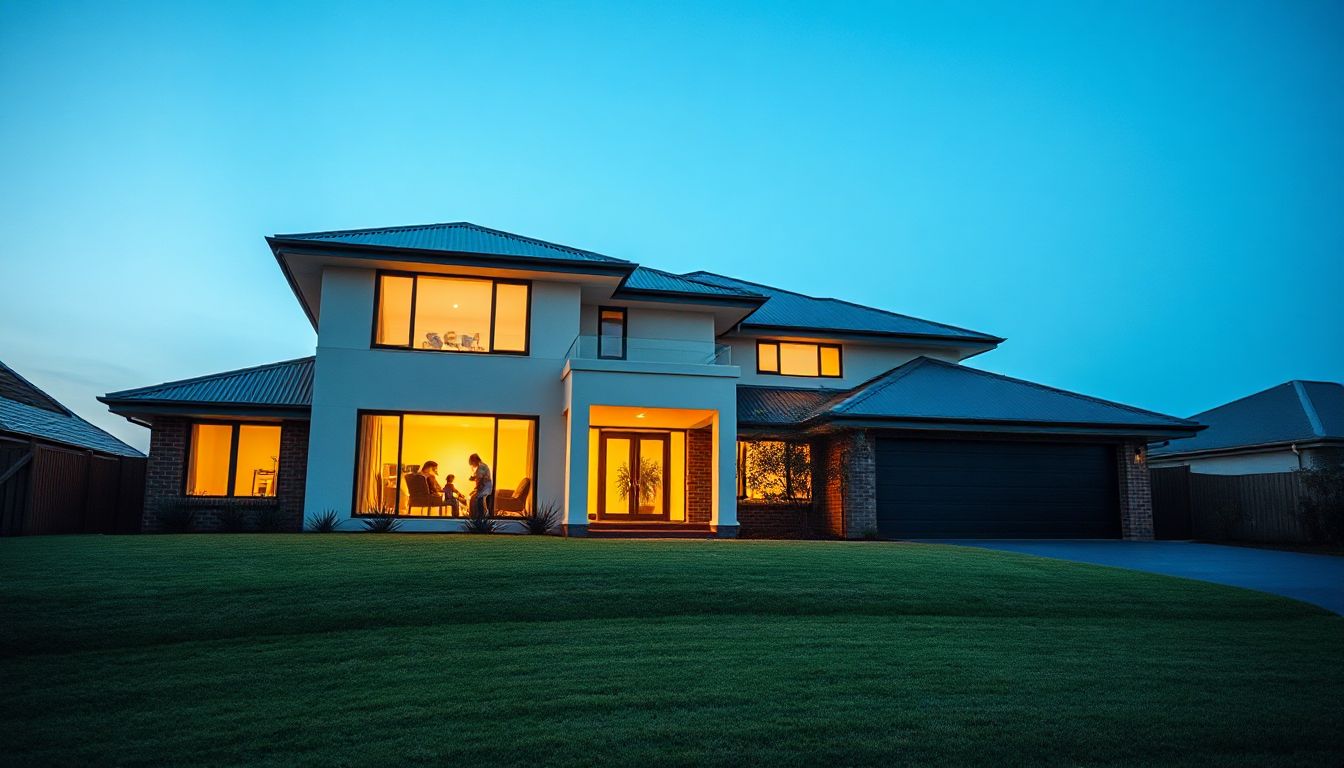 (A modern family home with a 'sold' sign in the thriving Truganina community)