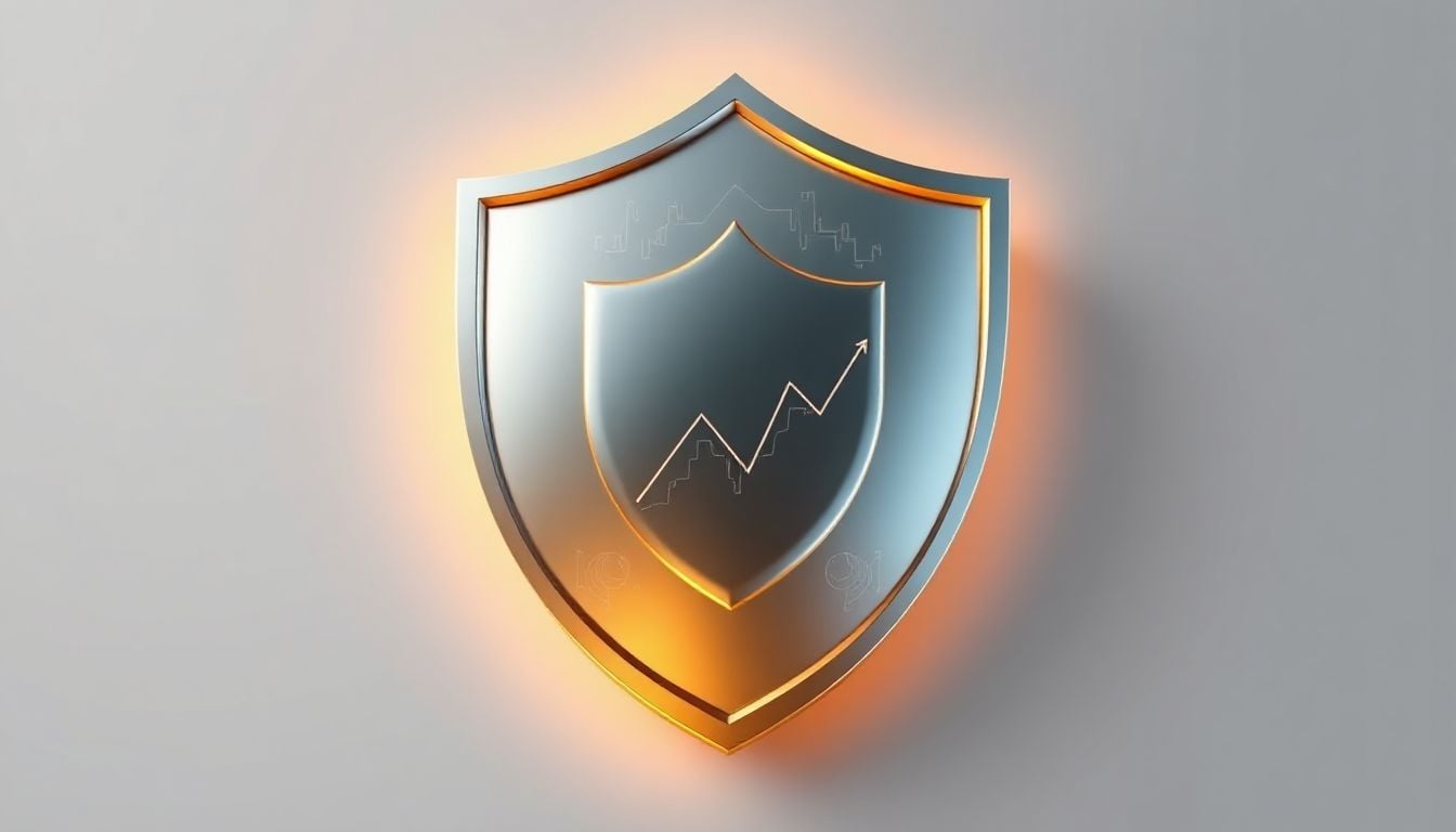 A family looking thoughtfully at financial documents, with a laptop and a calculator on the table, symbolizing planning and protection.