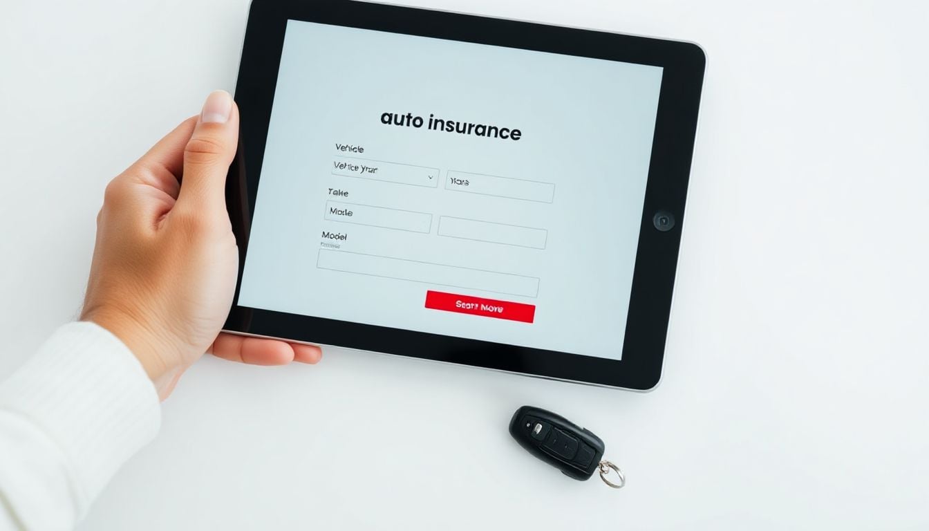 (Young woman comparing auto insurance options on a laptop, surrounded by paperwork and a pen, highlighting the decision-making process for car insurance.)