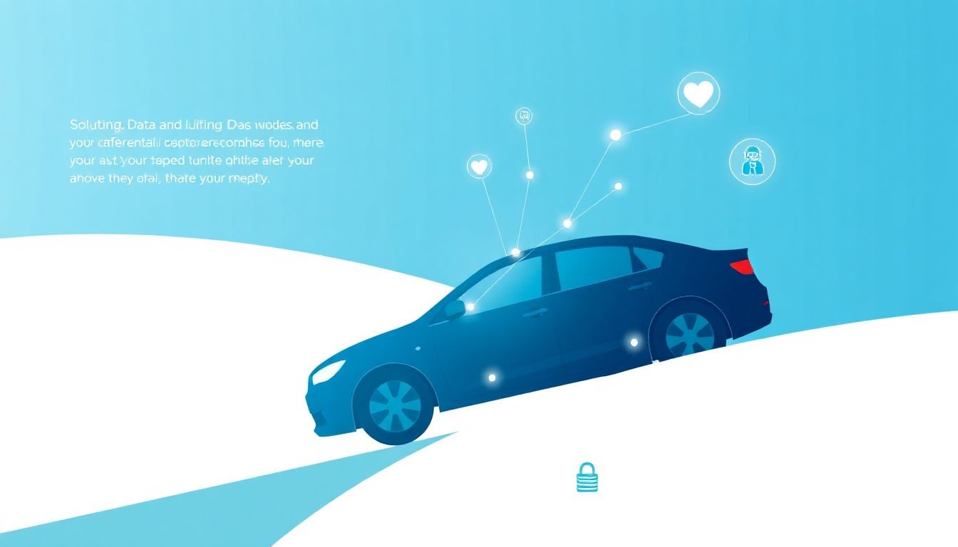 Un coche en la carretera con lluvia, simbolizando la protección del seguro.