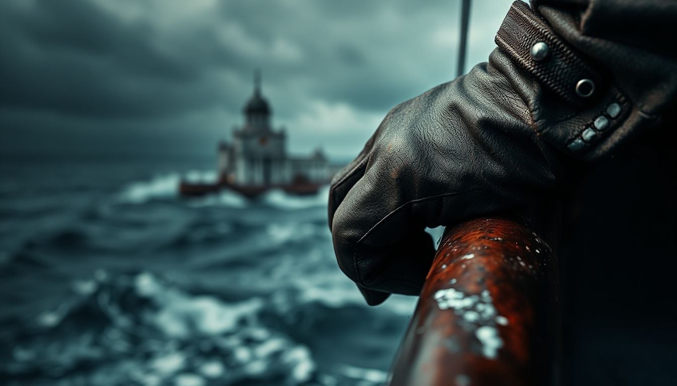 A large oil rig stands tall at sea under a dramatic sky, a stark reminder of the dangerous environments maritime workers face.