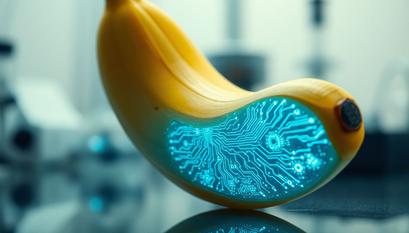 Tiny AI in action: A microchip processes complex data with astonishing speed and efficiency.