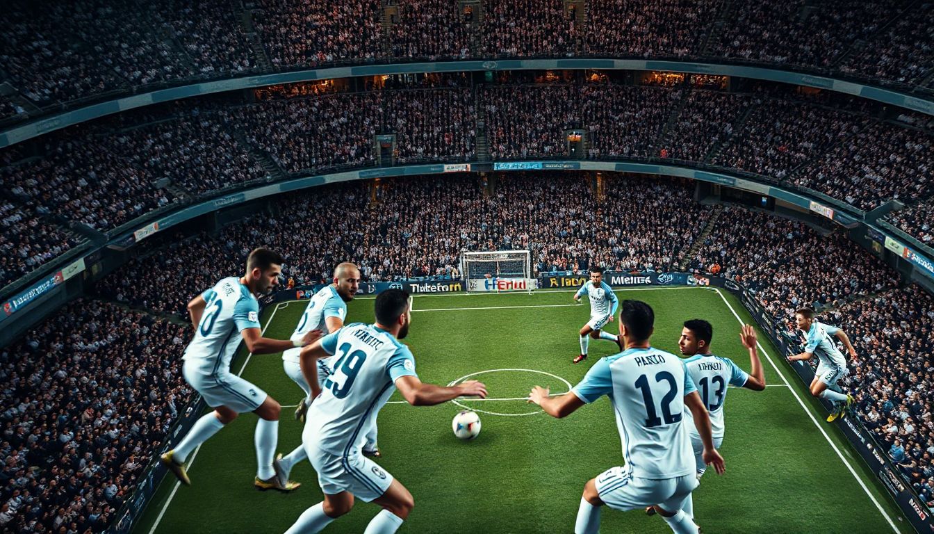 European titans face off: Real Madrid takes on Olympique de Marseille in a classic Champions League match.