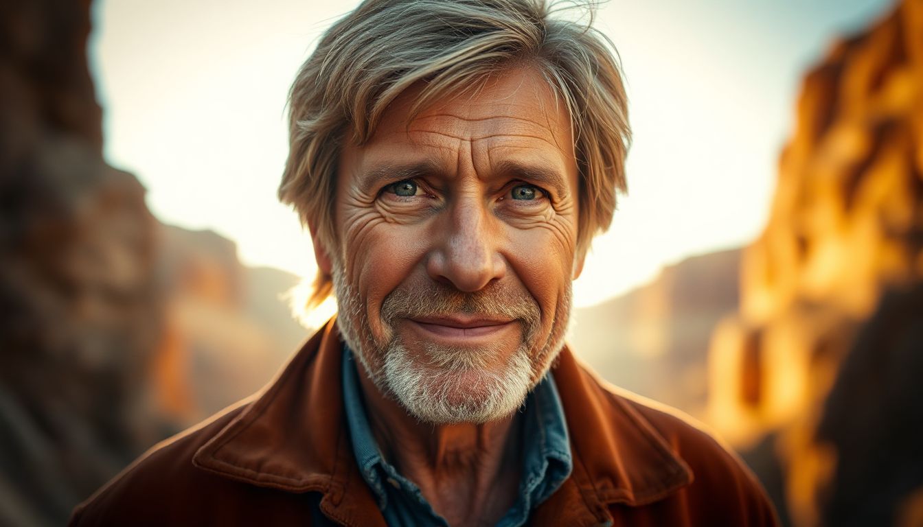 Golden hour light catches Robert Redford in a contemplative pose, epitomizing his iconic screen presence.