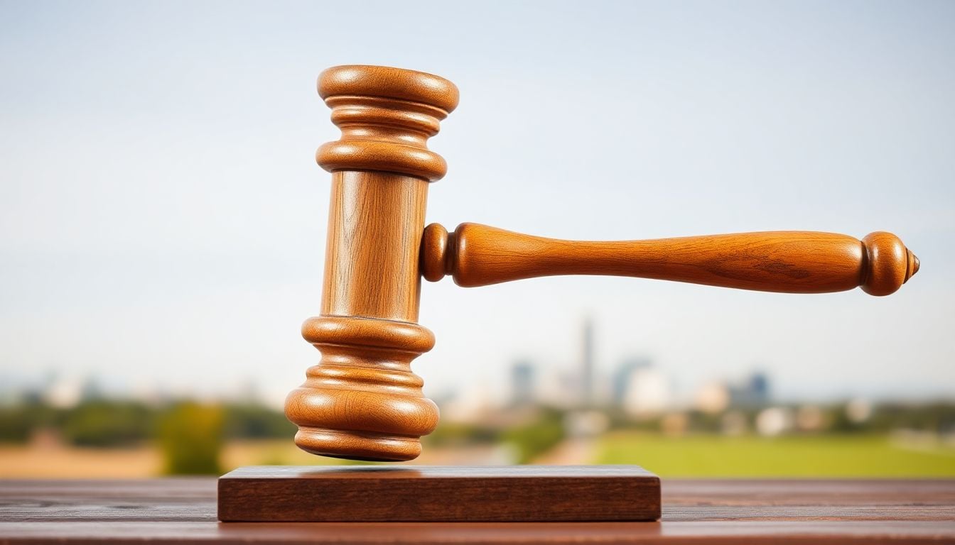A concerned man in a suit talking on a phone, with a blurred street and car damage in the background, suggesting the aftermath of an accident