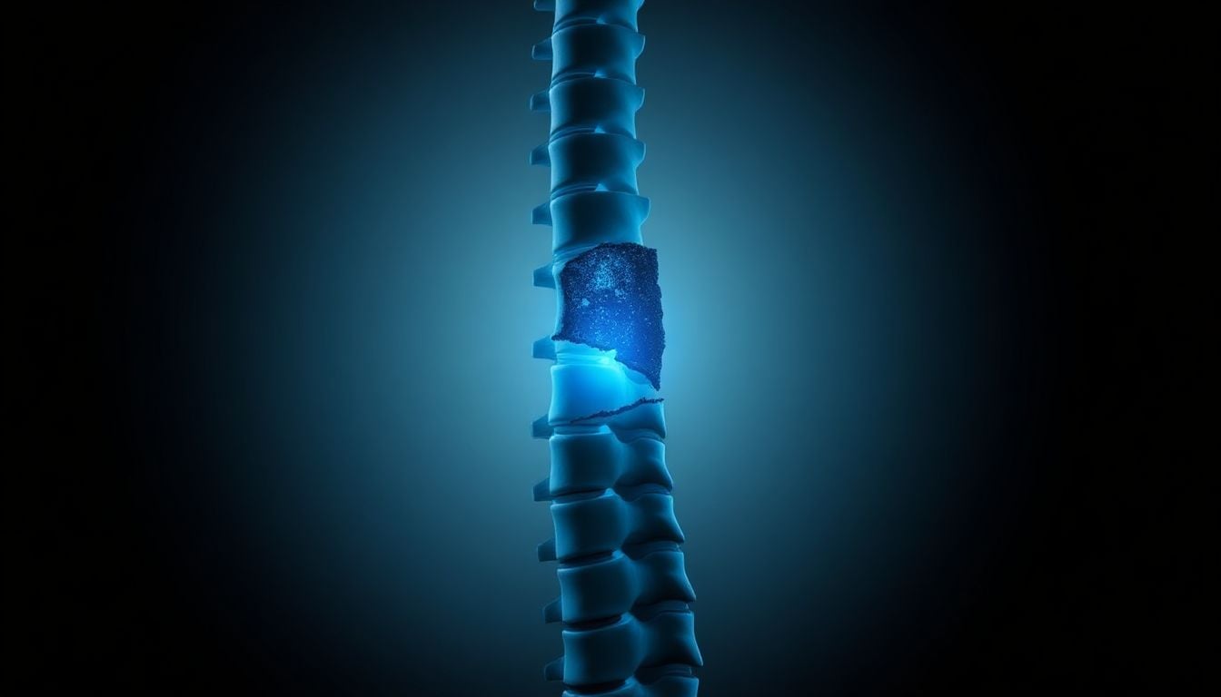 (Un avocat en pleine réflexion sur un dossier complexe de lésion médullaire)