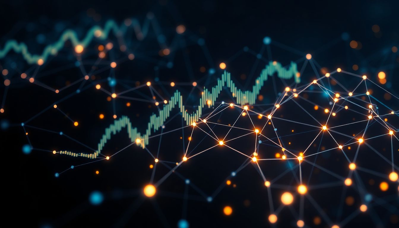 (A trader looks closely at multiple screens, where charts and data streams show market movements. They search for patterns and opportunities.)