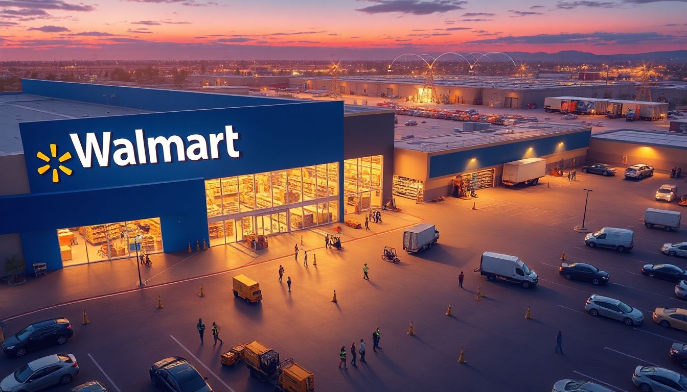 Walmart's massive supercenter, a hub of everyday shopping and efficiency