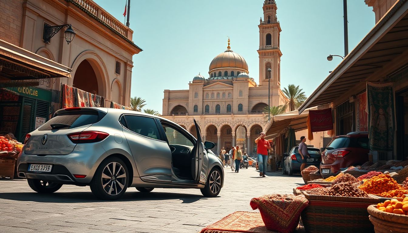 Renault Clio 5 Diesel garée sur une rue animée de Casablanca, prête pour une escapade urbaine