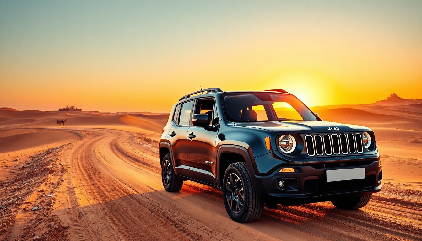 Parcourez les routes variées du Maroc en Jeep Renegade automatique diesel, prête pour l'aventure.