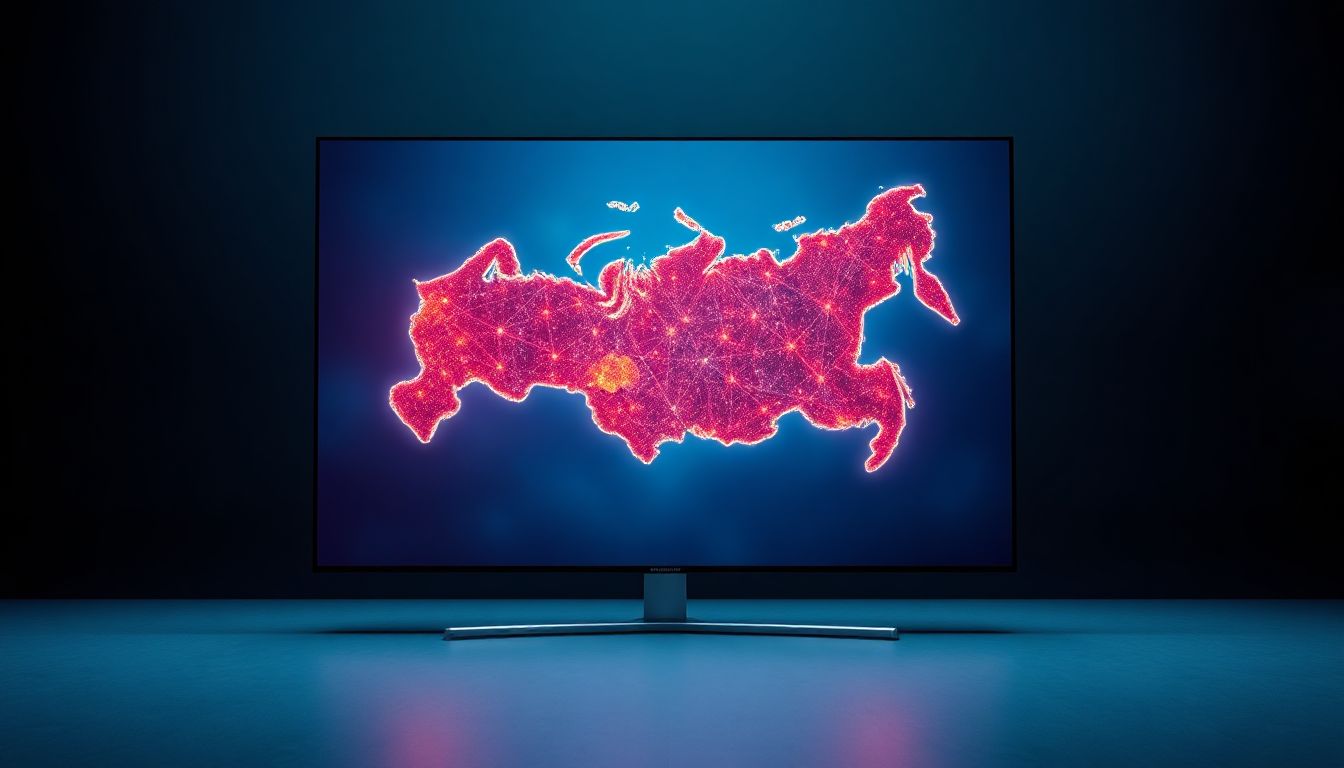 A vibrant screen showing diverse streaming options, symbolizing the dynamic world of IPTV in Russia by 2026