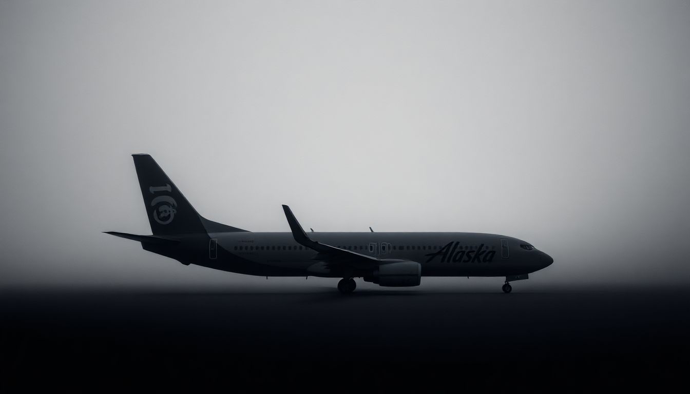 Alaska Airlines planes sit idle on the tarmac amid a nationwide grounding