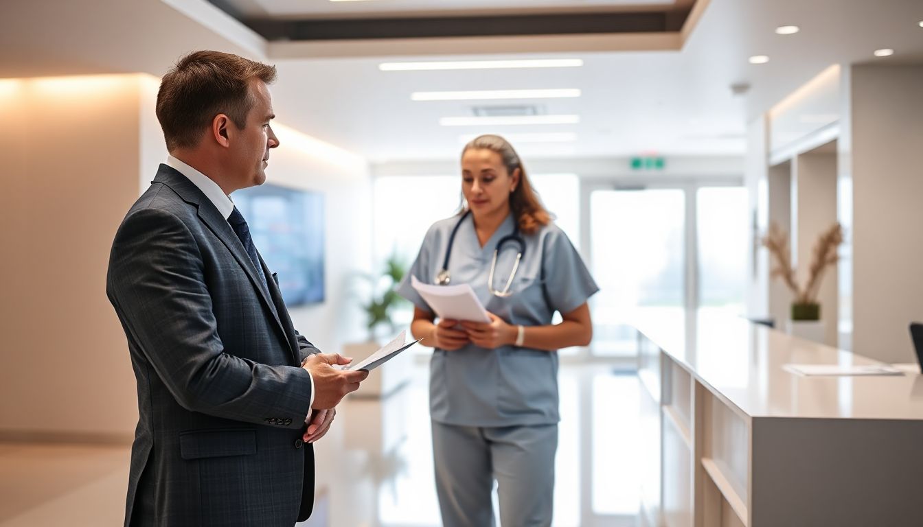 فريق تقييم مجلس الضمان الصحي يفحص منشأة صحية