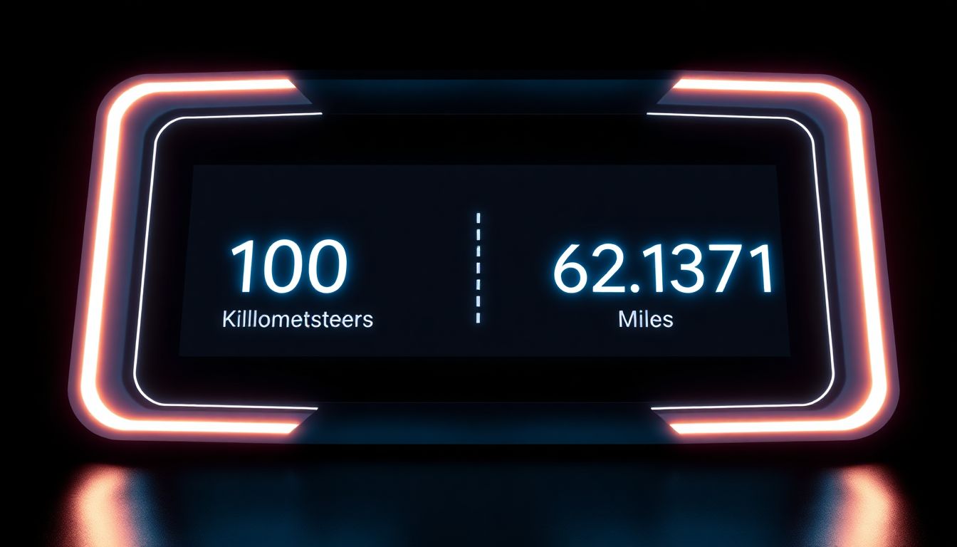 A sleek digital unit converter tool on a laptop screen, showing quick switches between meters to feet and grams to ounces