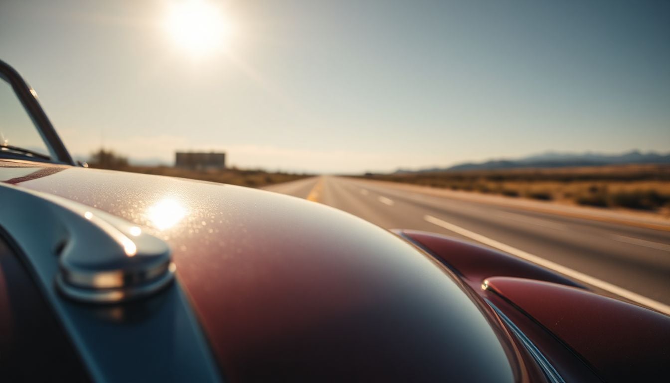 A driver smiling while checking car insurance quotes on her phone inside a parked car