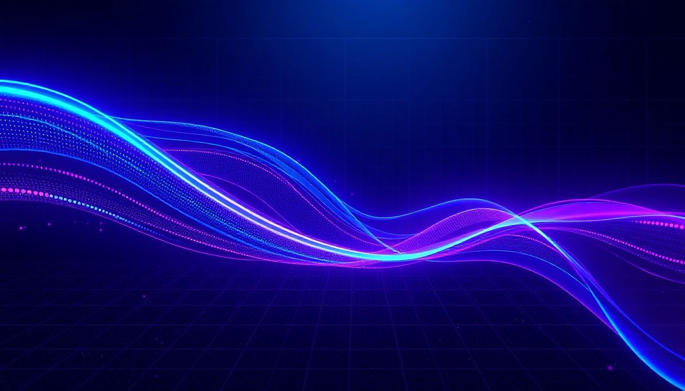 Futuristic IPTV interface showing seamless streaming on a smart TV