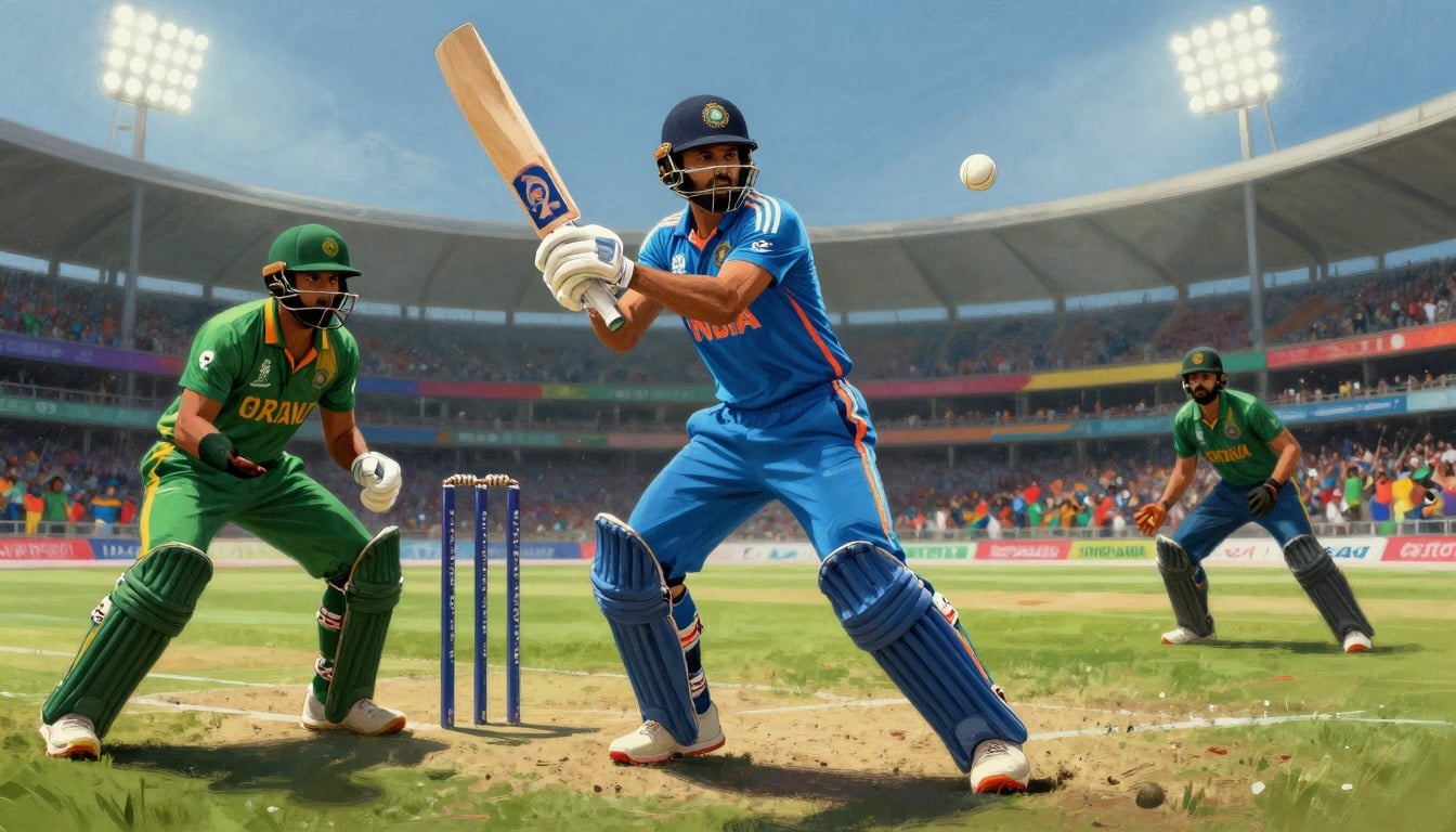 India vs South Africa Clash: Tense Cricket Action on the Field