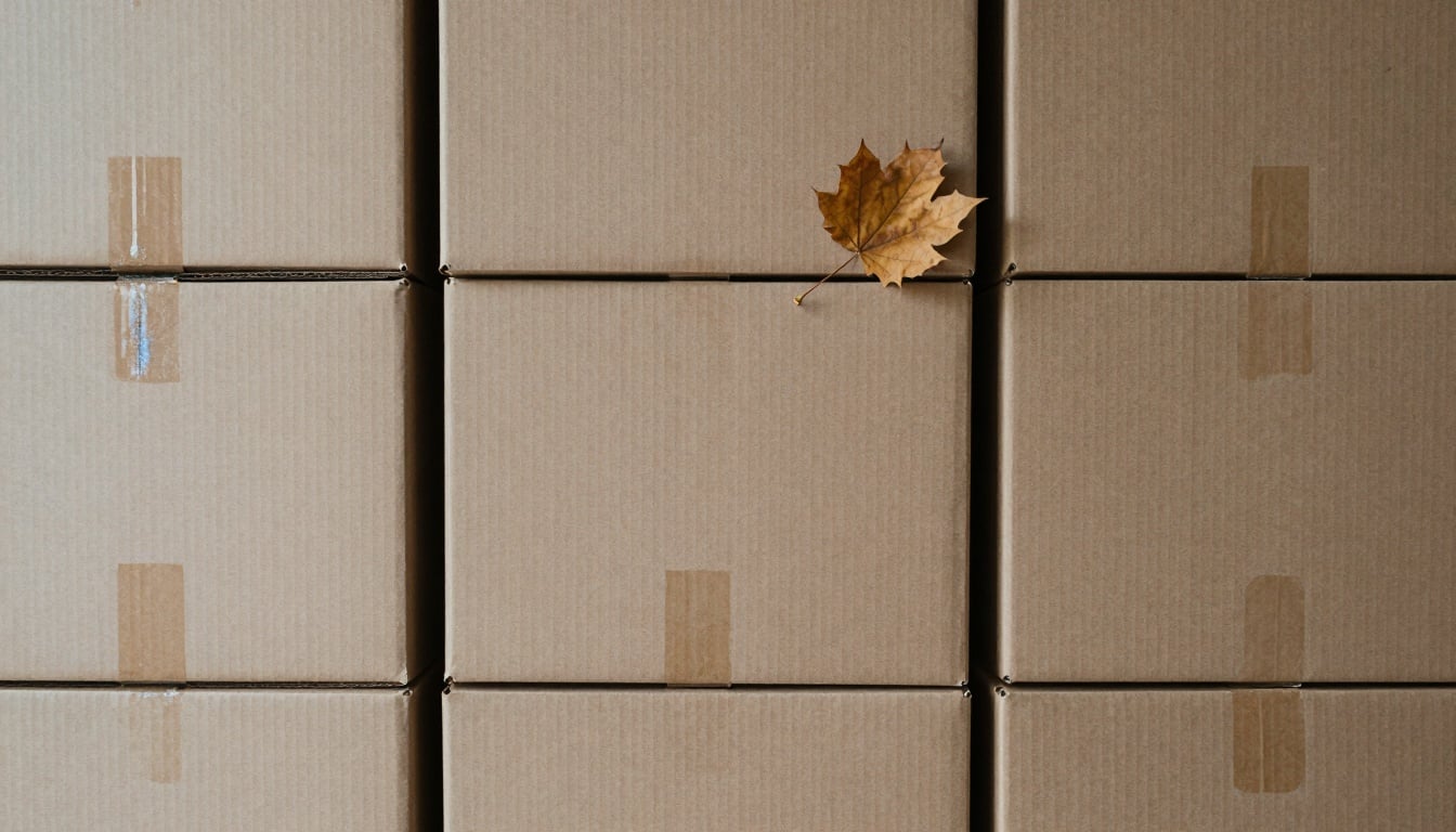 A seasonal stock associate efficiently unpacking holiday shipments in a bustling retail backroom.