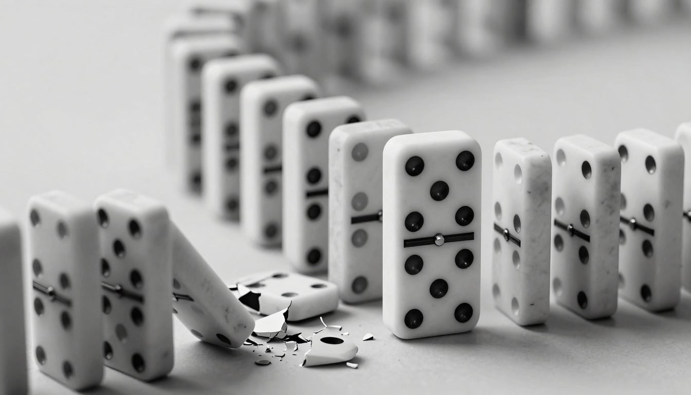 A frustrated person staring at a cluttered desk with endless to-do lists, symbolizing the chaos of unproductive habits